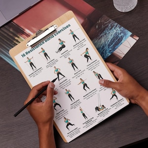 16 Resistance Band Exercises – Printable Workout Poster