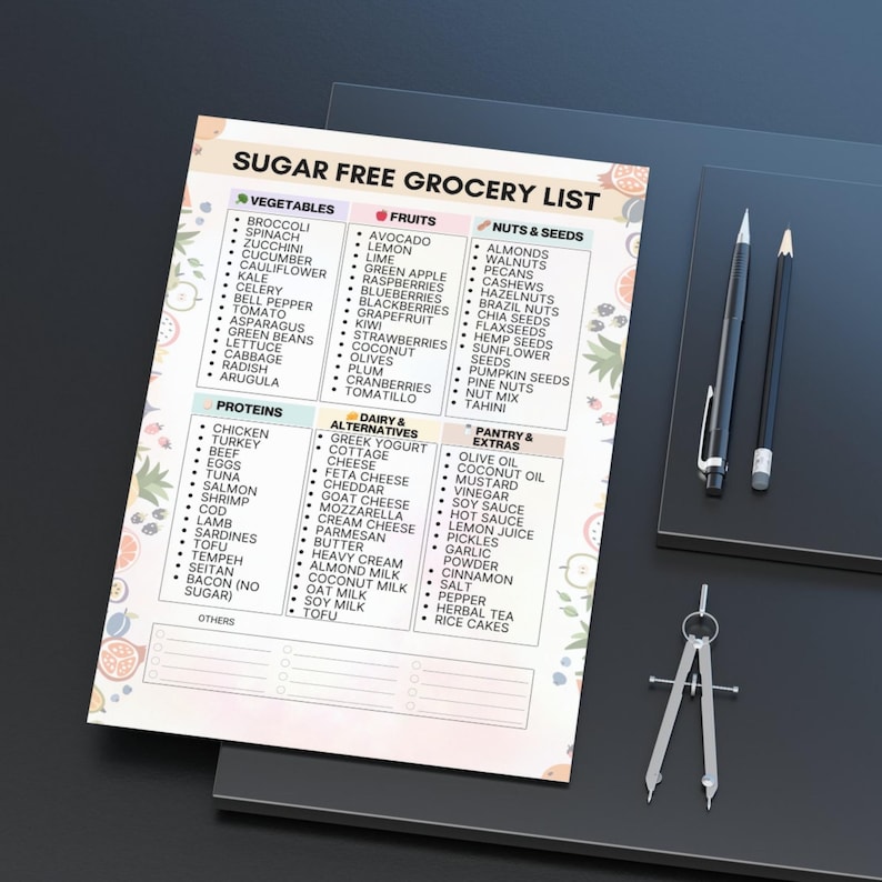 Lista de alimentos sin azúcar, lista de compras sin azúcar, lista de compras sin azúcar, lista de alimentos sin azúcar (PDF), lista de alimentos con azúcar, alimentos bajos en azúcar imagen 5