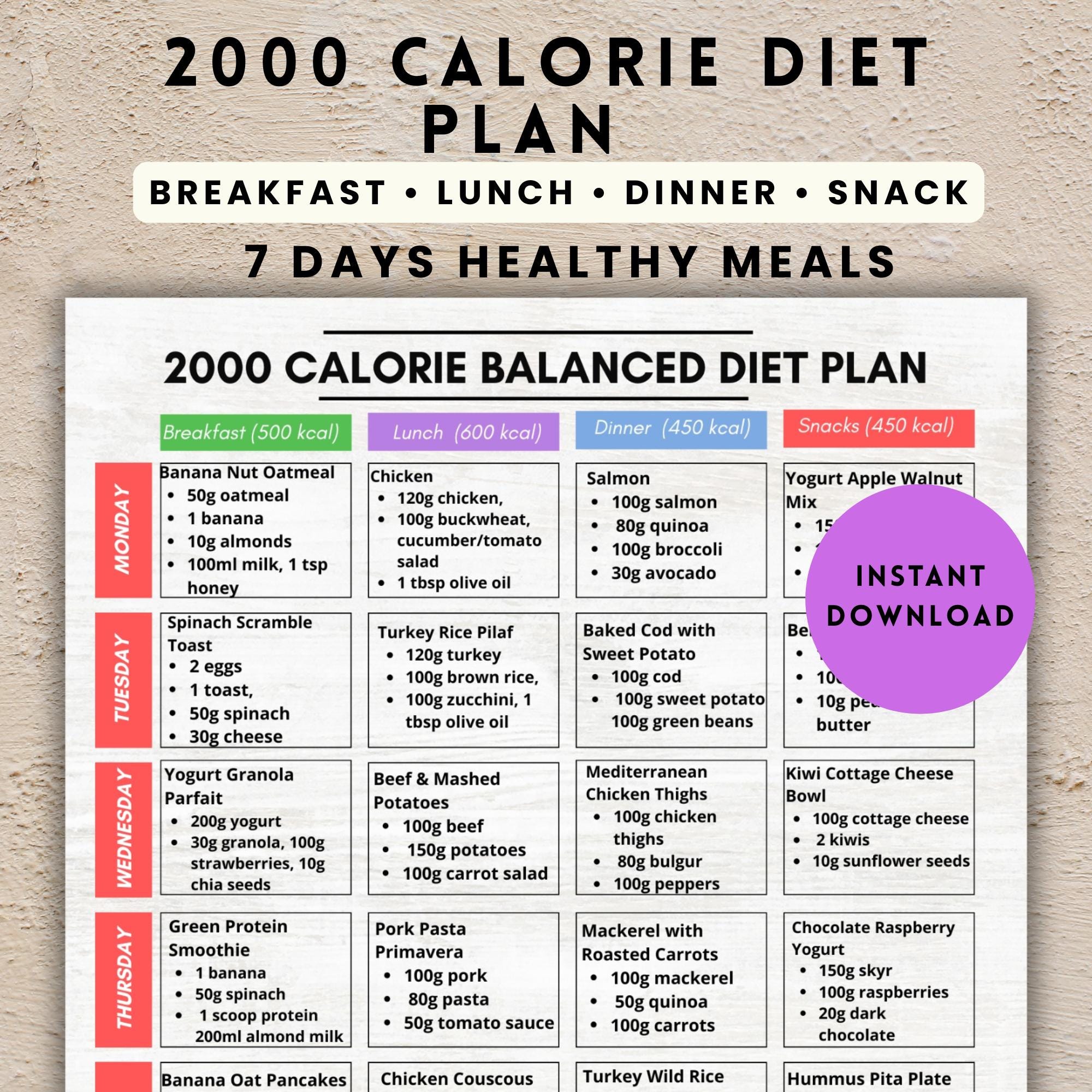 2000-calorie-meal-plan-etsy for Free Printable 2000 Calorie Meal Plan 2000 Calorie Meal Plan - Etsy for Free Printable 2000 Calorie Meal Plan