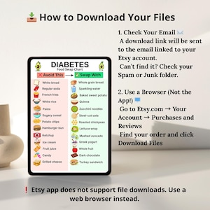 Diabetes food swap chart printable PDF with grocery substitutions for Type 2 Diabetes, showing common food alternatives for diabetic diet