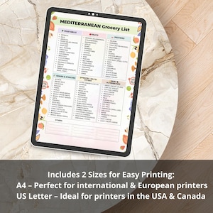 Mediterranean Foods Printable | Grocery List PDF for Meal Planning