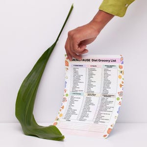 Menopause diet grocery list printable · low estrogen foods for women over 40 · categorized grocery chart PDF · instant download