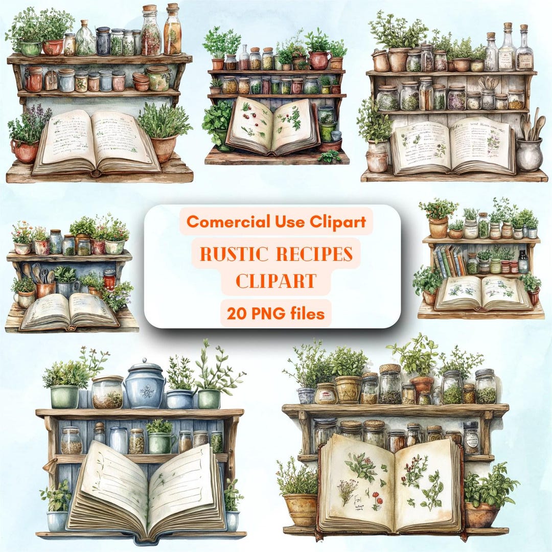 Rustic Recipe Pages Rustic Delights Clipart for Homemade Recipe Books, Free Unlimited ...
