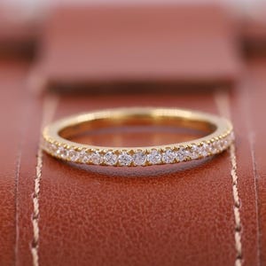 White Gold Full Eternity Anniversary Band, Round Cut Lab Grown Diamond Matching Band, Stackable Band For Her, Wedding Gift Ring For Women