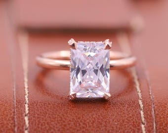 Strahlender Schnitt 0,75 bis 2,50 Ct D Farbe VVS2 Klarheit IGI-zertifizierter länglicher Ring, strahlender Schnitt Laborgewachsener Diamant Solitär-Verlobungsring