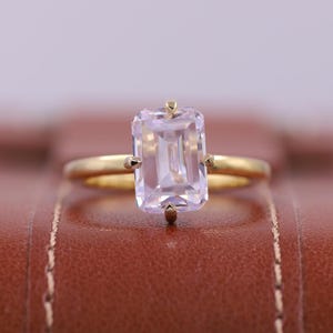 Emerald cut Lab Grown Engagement Ring, Emerald Lab Grown Proposal Ring,  F VS2 Emerald Cut Lab Diamond Anniversary Ring, Solitaire Ring