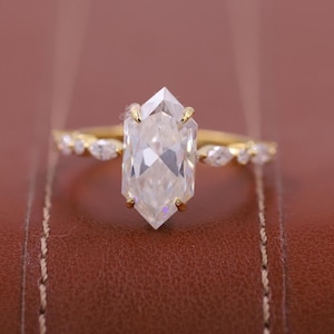 Dutch Marquise Cut Lab Grown Engagement Ring, Hidden Halo Ring, Lab Grown Wedding Ring, Claw Prongs Ring, Ring For Women, Comfort Fit Ring