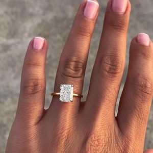2.0 CT strahlender Diamant Solitär-Verlobungsring im Labor gewachsen, 14K Massivgold IGI-zertifizierter strahlender Diamantring, Jubiläumsring als Geschenk