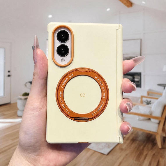Personalized Samsung Galaxy Z Fold 8 Case, Custom Name Initials Case, Two Tone Soft Touch Cover, Rotating Stand, Z Fold 8 Phone Case