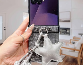 Custodia per telefono con glitter perlati, custodia personalizzata con nome, custodia personalizzata con iniziale, cover con perle e stelle brillanti per Samsung Z Flip e Moto Razr Ultra26