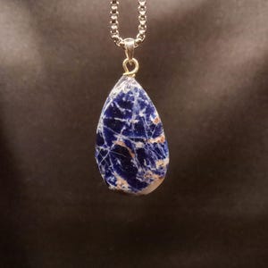 Teardrop Sodalite Pendant Necklace - Ocean’s Whisper