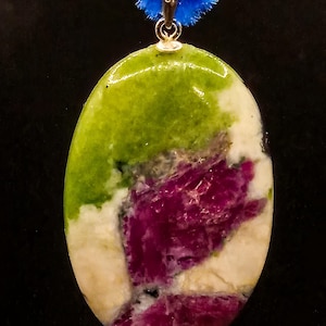 Rare Ruby in Zoisite Crystal Pendant – A Treasure of Passion & Peace