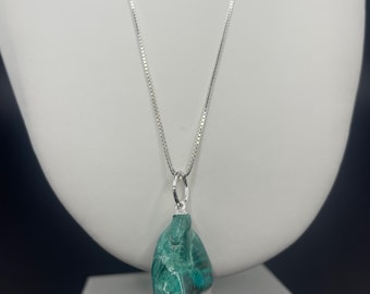 Chrysocolla Tumbled Stone Pendant – Harmony and Serenity