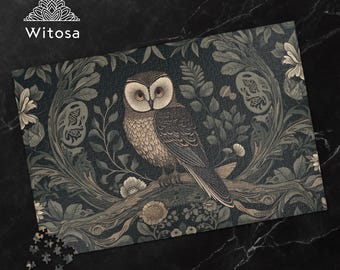 Cottagecore Owl Puzzle – Vintage Botanical Design – Relaxing Jigsaw Puzzle – 110 252 520 1014 Pieces