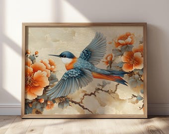 Hummingbird Puzzle, Botanical Flower Puzzle, Vibrant Jigsaw Puzzle for Families