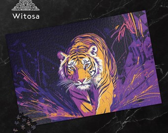 Tiger Jigsaw Puzzle – Colorful Wildlife Art Puzzle – Jungle Animal Puzzle – 110 to 1014 Pieces