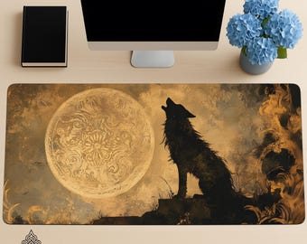 Howling Wolf Desk Pad: Celestial XXL Keyboard Mat