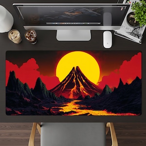 Volcano Desk Mat: Infernal Sunset Gaming Deskpad