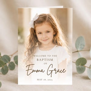 LDS Baptism Program Gender Neutral, Editable Canva Photo Program Template, Boy or Girl LDS Keepsake, Printable Church Program