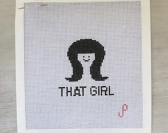 FRIENDS 'That Girl' Hand-Painted Needlepoint Canvas by Jenn Pennell Designs
