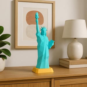 Liberty statue papercraft – printable 3d model pdf svg dxf – low poly paper sculpture – modern origami – diy home decor gift