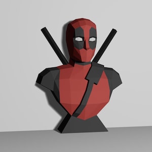 Deadpool Wall Papercraft Model (PDF), Printable 3D Paper Sculpture, Geek Decor to Assemble Yourself, Digital DIY File