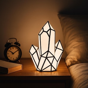 3D Papercraft Crystal Night Light – Geometric DIY Decoration