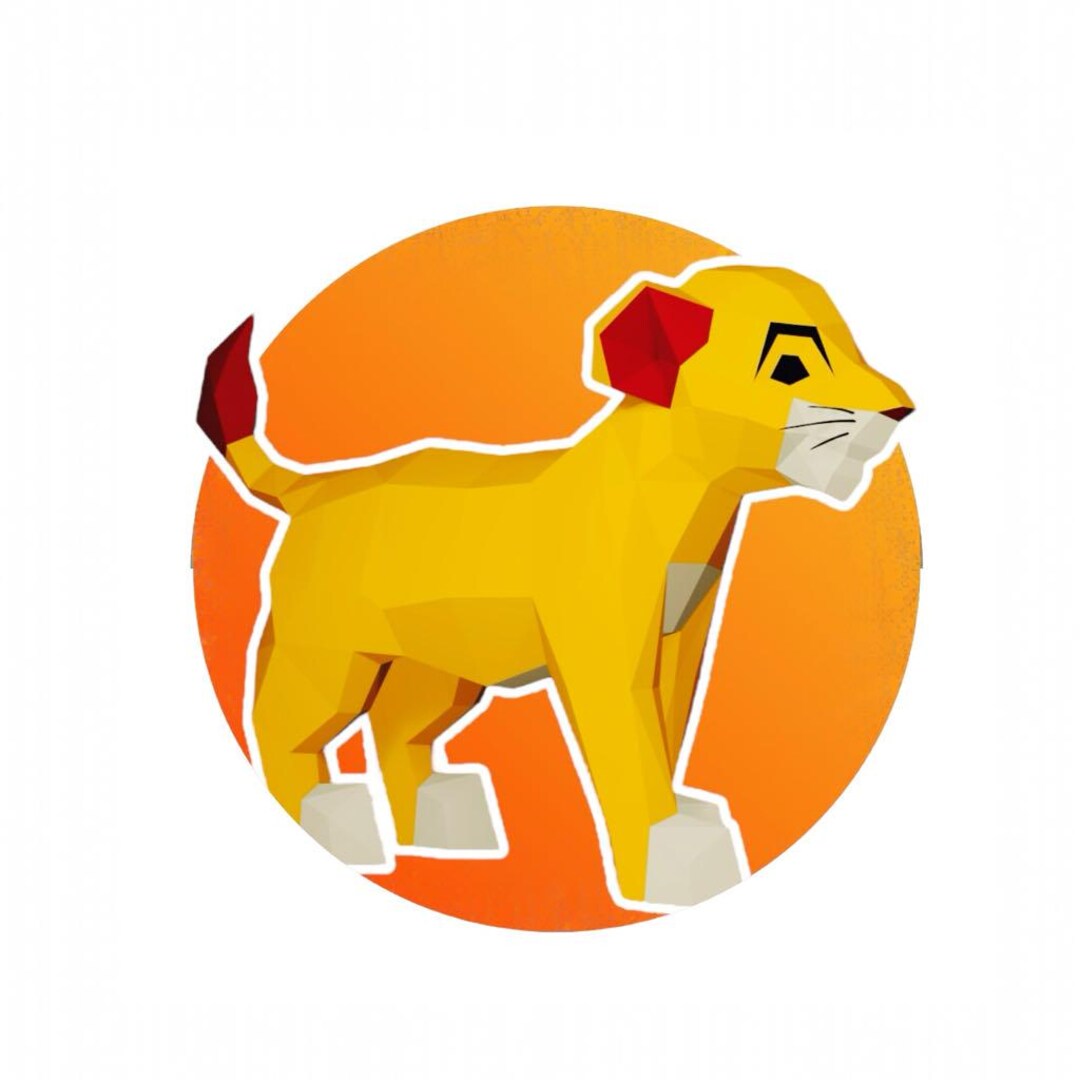 Simba Papercraft Model, PDF, Digital File of a Disney Simba in 3D Paper ...