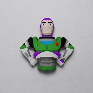 Buzz Lightyear 3D-Wandkunst aus Papier zum Ausdrucken – SVG-, DXF- und PDF-Modell – DIY-Wanddekoration für Kinderzimmer, Toy Story- oder Weltraumfans
