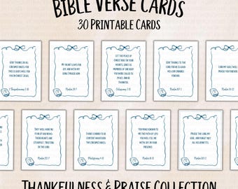 Gratitude Bible Verse Cards Printable,Inspirational Scripture Cards, Christian Affirmation Card, Prayer Cards, Memory Verse Prayer Cards