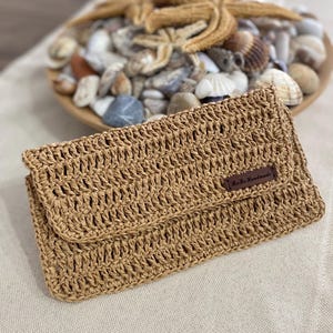 Handmade Crochet Wicker Wallet / El Yapımı Örgü Hasır Cüzdan