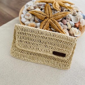 Handmade Crochet Wicker Wallet / El Yapımı Örgü Hasır Cüzdan