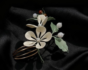 Wrapping Flowers Hairpin Pair, Handmade Rong Hua, Intangible Cultural Heritage Art, Velvet Flower Hairpin, Handcrafted Gift
