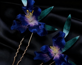 Handmade Mulberry Silk Flower Hair Pin, Bridal Hairpiece