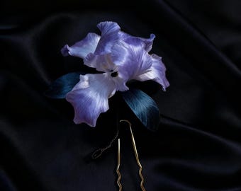 Luxury Mulberry Silk Wrapped Hair Accessory, Handmade Bridal Hairpiece, Artisan Floral Hair Accessory for Bridal & Special Occasions