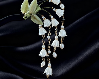 Lily of Valley Hair Accessory, Handmade Bridal Hairpiece