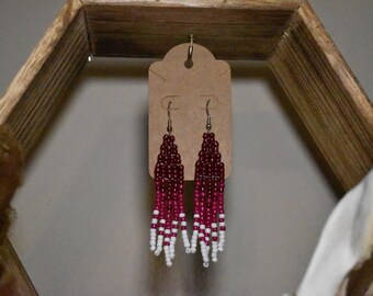 Pink Seed Bead Earrings
