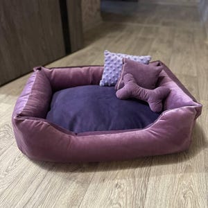 Anti-Scratch Velour Pet Bed for Dogs and Cats