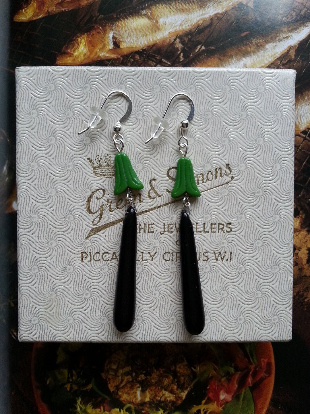 [BLACKMUSE] チェジウ着用☆Antique stone drop Earrings Vintage Sterling Silver Black Onyx & Marcasite Drop Earrings