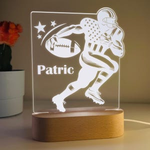 Custom American Football LED Night Light – Personalized Lamp for Players – Ideal Gift for Football Fans, Unique Sports Decor