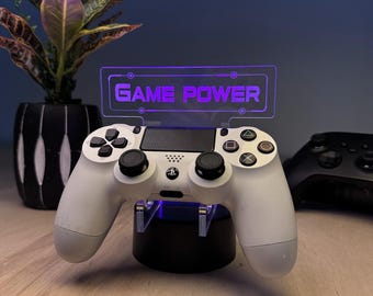 Supporto per controller LED personalizzato – Supporto per gamepad personalizzato – Decorazione per scrivania da gioco RGB – Supporto per display da gioco con telecomando – Regalo per giocatori