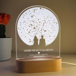 Kundenspezifische Konstellations-Nachtlampe - personalisierte Sternenkarte-Licht - Romantische Geschenkidee für Paare, Freund oder Freundin