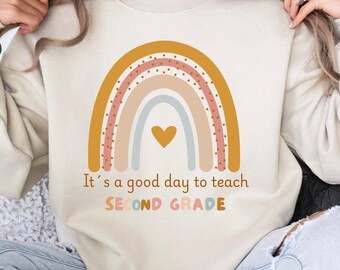 Sudadera para maestra de segundo grado: Suéter arcoíris para enseñar