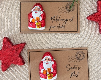 Imprimible navideño de San Nicolás / Versión en alemán e inglés / Etiquetas y tarjetas navideñas / Carta de Papá Noel / Regalo de última hora (descarga instantánea)