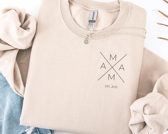 Sudadera Mamá (Est. 2025): Regalo para mamá primeriza y anuncio de embarazo