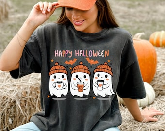 Camiseta de Halloween Comfort Colors: Camiseta fantasma espeluznante