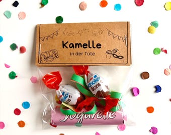 Adorno imprimible para bolsa de carnaval / Adorno para bolsa de dulces Fasching / Recuerdo de confeti y dulces DIY / Versión en alemán / Descarga instantánea / PDF