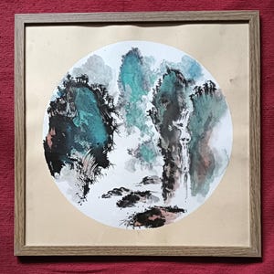 Framed Chinese Painting, Landscape Painting, Handpainted Chinese Ink Painting, Chinese Watercolor