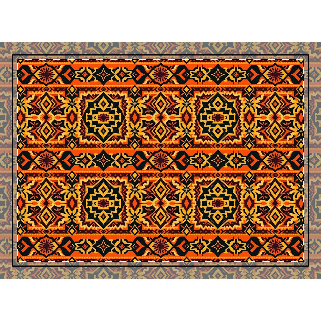 Orange Pattern Rug Textures Orange Pattern Rug | Orange Teal Buildings | Floor Mat | ELGNDESIGNS ...