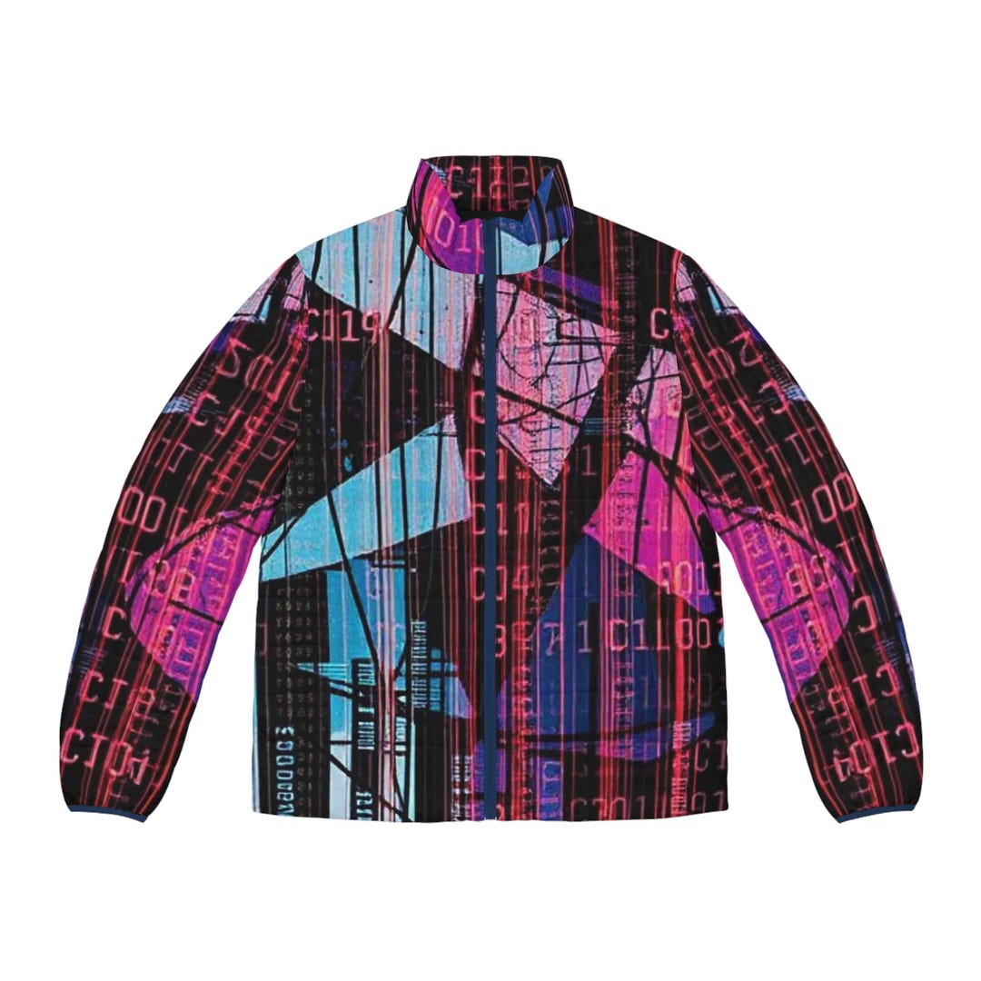 Cyber Code Abstract | Puffer Jacket | Graphics All-over Print ...